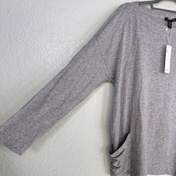 Eileen Fisher Top Womens Medium Tencel Stretch Terry Shirt Lagenlook Pockets NEW - Picture 6 of 12